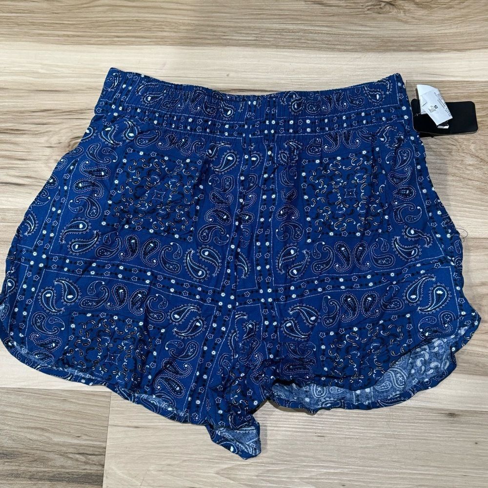 NEW IML Issac Morris Bandana Print Loose Fit Shorts Blue Women’s Small